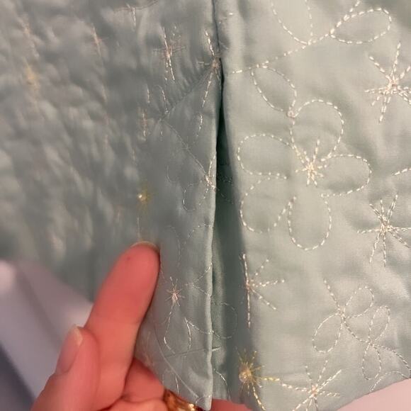 Vintage Sigrid Olsen Jacket Woman's Size Small Petite Light Blue Quilted Sequin - Picture 6 of 8